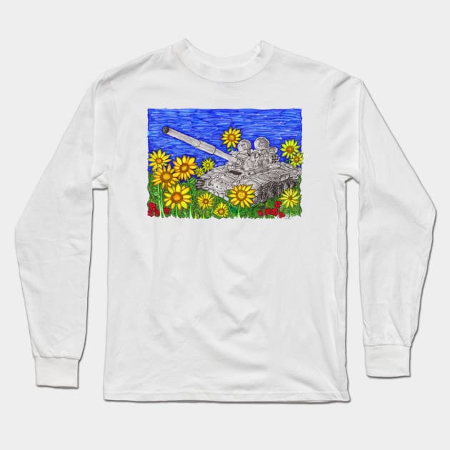 Slava Ukraini - Stop the Invasion Long Sleeve T-Shirt by Christopher's Doodles